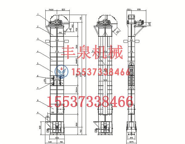 TH500環鏈斗式提升機圖紙